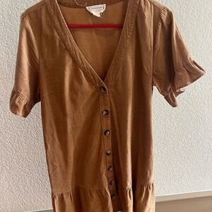 Brown corduroy mini dress